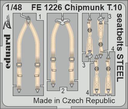 Eduard Accessories FE1226 Chipmunk T.10 seatbelts STEEL for AIRFIX