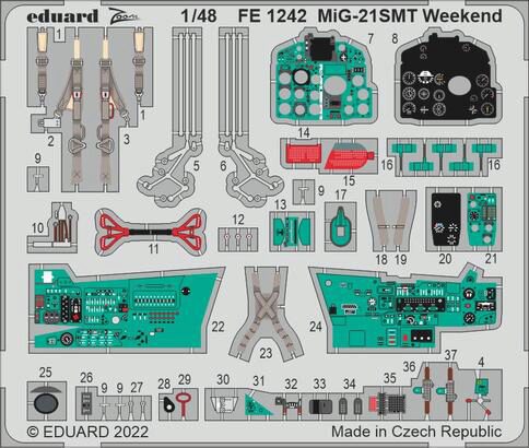 Eduard Accessories FE1242 MiG-21SMT Weekend for EDUARD
