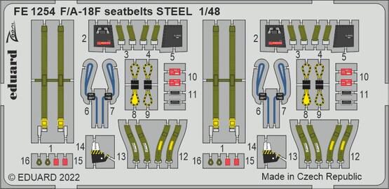 Eduard Accessories FE1254 F/A-18F seatbelts STEEL for MENG