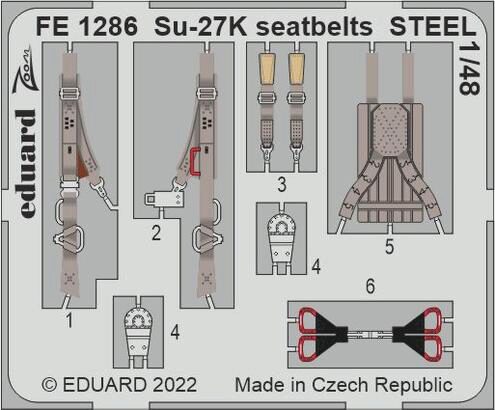 Eduard Accessories FE1286 Su-27K seatbelts STEEL 1/48
