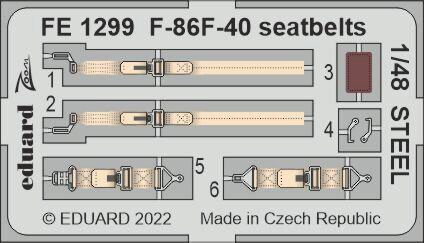 Eduard Accessories FE1299 F-86F-40 seatbelts STEEL