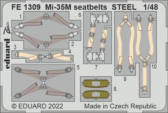 Eduard Accessories FE1309 Mi-35M seatbelts STEEL for ZVEZDA