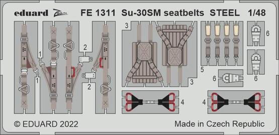 Eduard Accessories FE1311 Su-30SM seatbelts STEEL for GREAT WALL HOBY