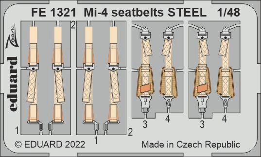 Eduard Accessories FE1321 Mi-4 seatbelts STEEL for TRUMPETER