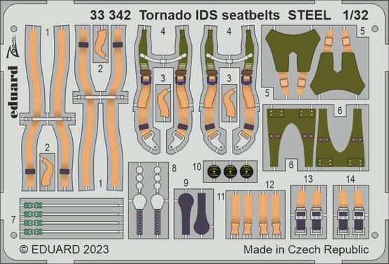 Eduard Accessories 33342 Tornado IDS seatbelts STEEL for ITALERI