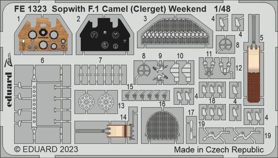 Eduard Accessories FE1323 Sopwith F.1 Camel (Clerget) Weekend for EDUARD