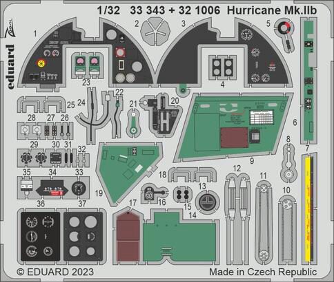 Eduard Accessories 33343 Hurricane Mk.IIb 1/32 REVELL