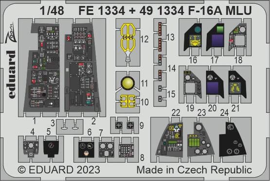 Eduard Accessories FE1334 F-16A MLU 1/48 KINETIC