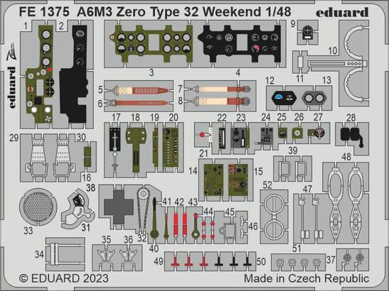 Eduard Accessories FE1375 A6M3 Zero Type 32 Weekend 1/48 EDUARD