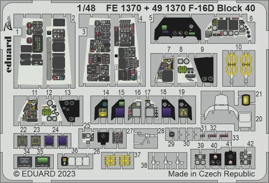 Eduard Accessories 491370 F-16D Block 40 1/48 KINETIC