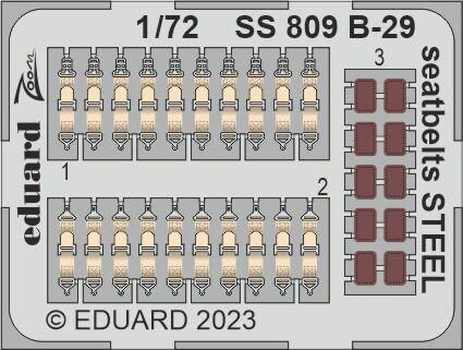 Eduard Accessories SS809 B-29 seatbelts STEEL 1/72 HOBBY 2000 / ACADEMY