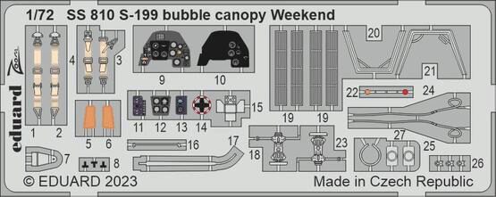 Eduard Accessories SS810 S-199 bubble canopy Weekend 1/72 EDUARD