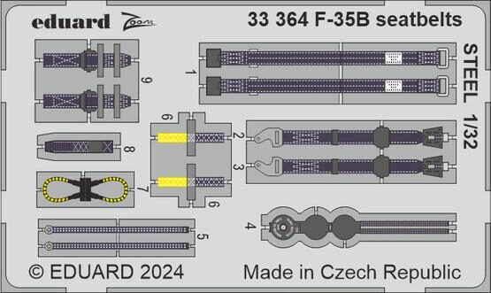 Eduard Accessories 33364 F-35B seatbelrs STEEL 1/32
