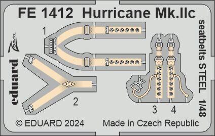 Eduard Accessories FE1412 Hurricane Mk.IIc seatbelts STEEL 1/48