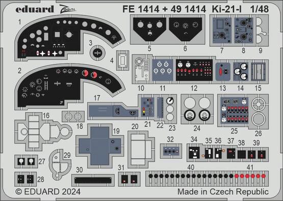 Eduard Accessories FE1414 Ki-21-I 1/48 ICM