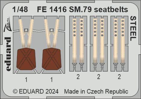 Eduard Accessories FE1416 SM.79 seatbelts STEEL 1/48 EDUARD