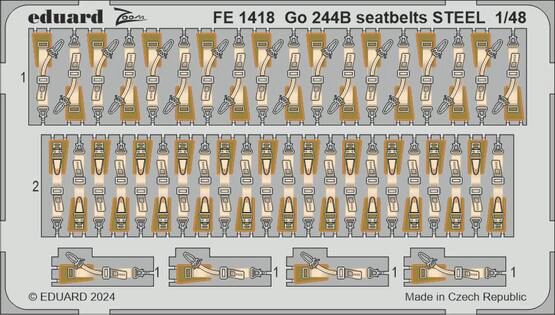 Eduard Accessories FE1418 Go 244B seatbelts STEEL 1/48 ICM