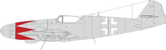 Eduard Accessories EX1010 Bf 109K-4 tulip pattern & national insignia 1/48