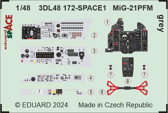 Eduard Accessories 3DL48172 MiG-21PFM grey SPACE 1/48 EDUARD
