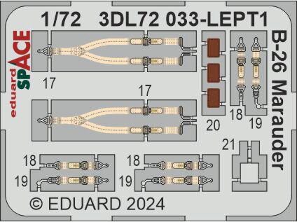 Eduard Accessories 3DL72033 B-26 Marauder SPACE  HASEGAWA / EDUARD