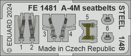 Eduard Accessories FE1481 A-4M seatbelts STEEL  MAGIC FACTORY