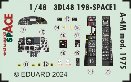Eduard Accessories 3DL48198 A-4M mod. 1975 SPACE  MAGIC FACTORY