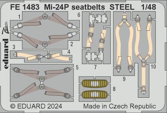 Eduard Accessories FE1483 Mi-24P seatbelts STEEL
