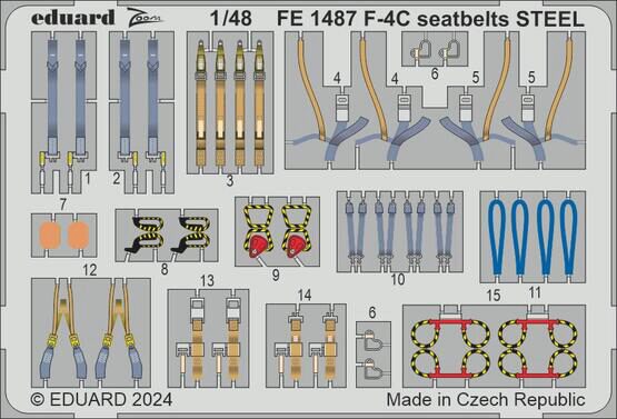 Eduard Accessories FE1487 F-4C seatbelts STEEL