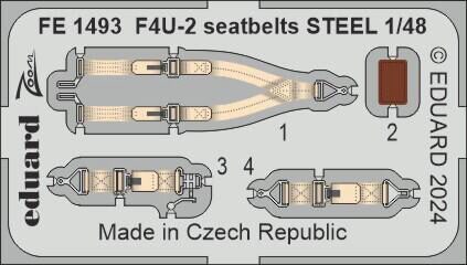 Eduard Accessories FE1493 F4U-2 seatbelrs STEEL  HOBBY BOSS
