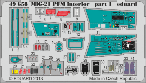 Eduard Accessories 49658 MiG-21PFM interior for Eduard