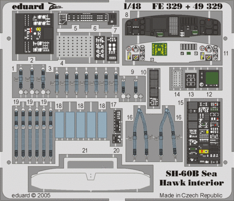 Eduard Accessories FE329 SH-60B Sea Hawk interior für Italeri Bausatz 