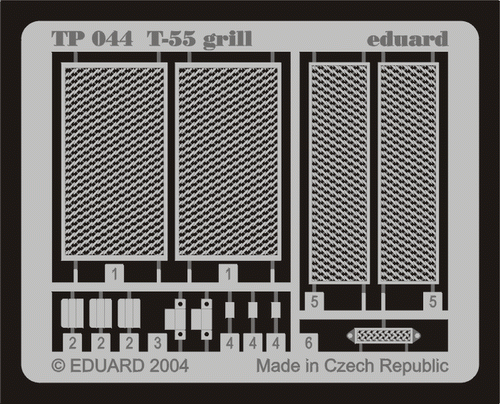 Eduard Accessories TP044 T-55 Grill Fotoätzsatz für Tamiya Bausatz 35257