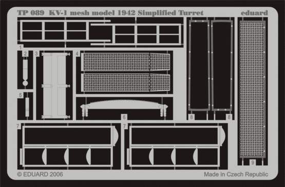 Eduard Accessories TP089 KV-1 mesh Simplified turret für Trumpeter Bausatz