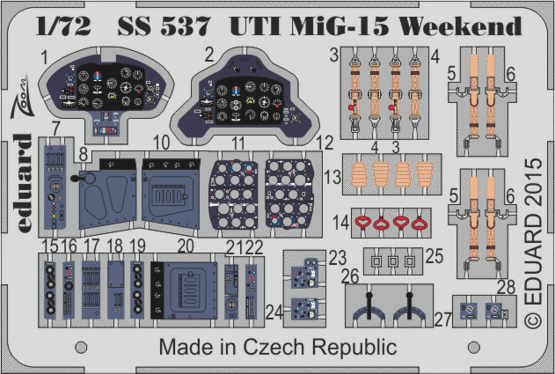 Eduard Accessories SS537 UTI MiG-15 Weekend for Eduard