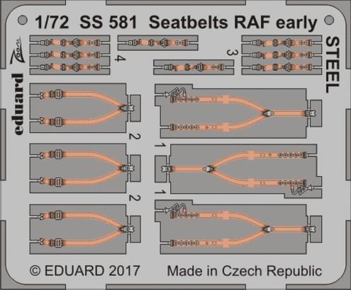 Eduard Accessories SS581 Seatbelts RAF early STEEL