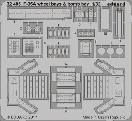 Eduard Accessories 32405 F-35A wheel bays & bomb bays for Italeri