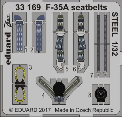 Eduard Accessories 33169 F-35A seatbelts STEEL for Italeri
