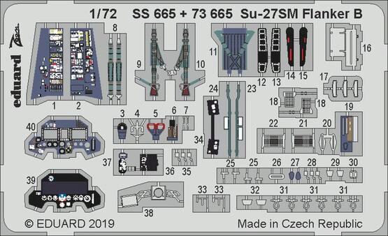 Eduard Accessories 73665 Su-27SM Flanker B for Zvezda