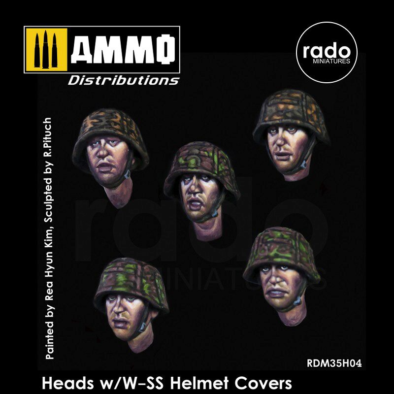 Rado Miniatures RDM35H04 1/35 Heads w/W-SS helmet cover (5 pcs.) 