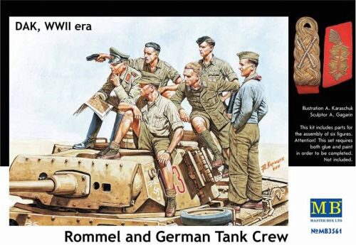 Master Box Ltd. MB3561 Rommel & German tank crew, DAK, WWII era