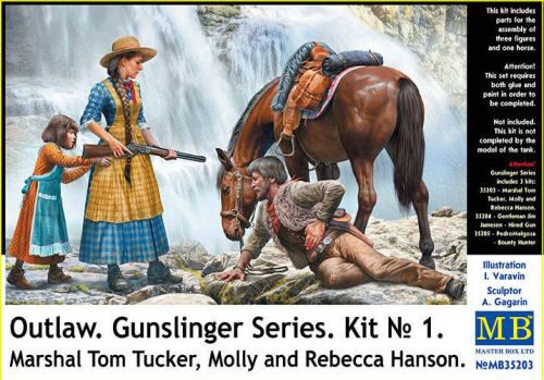 Master Box Ltd. MB35203 Outlow. Gunslinger series Kit No.1. Marshal Tom Tucker,Molly a.RebeccaHanson