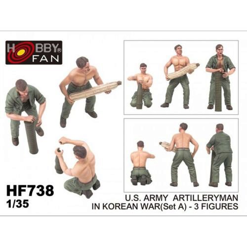 Hobby Fan HF738 U.S. Army artillery man in Korean war (set A) (3 figures)
