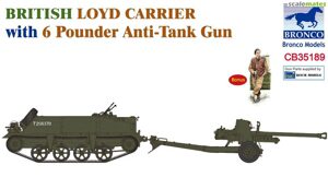 Bronco Models CB35189 British Loyd Carrier with 6 Poundener Anti-Tank Gun