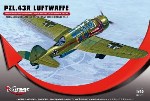 Mirage Hobby 481311 PZL.43A Luftwaffe Germ.Vers. MIELEC 1940