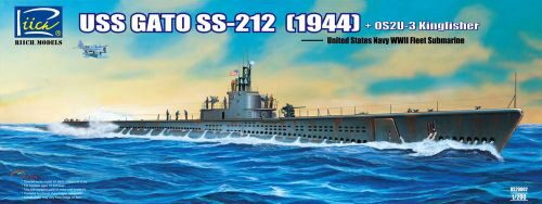 Riich Models RS20002 USS Gato SS-212 Fleet Submarine (1944)+ +OS2U-3 Kingfisher Floatplane
