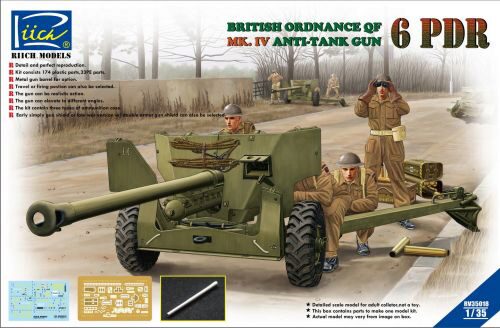 Riich Models RV35018 Ordanance QF 6-Pdr.MK.IV Late War Infant Anti-tank Gun(w/Metal gun Barrel