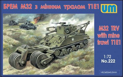 Unimodels UM222 M32 tank recovery vehicle with mine traw