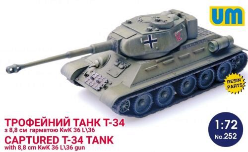 Unimodels UM252 T-34 captured tank with 8,8 cm KwK 36L/36 gun