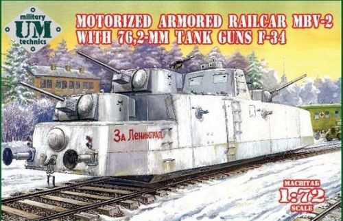 Unimodels UMT677 MBV-2 motorized armored railcar w.76,2mm Tank guns F-34