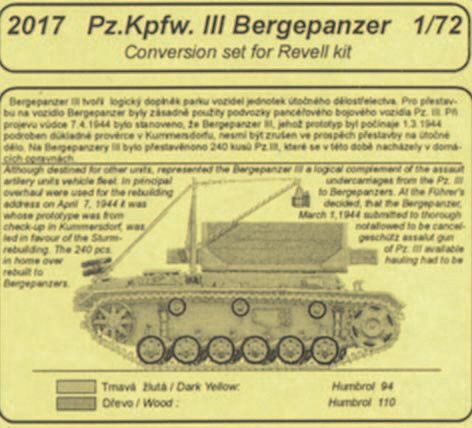 CMK 2017 Pz.Kpfw. III Bergepanzer conversion set für Revell Bausatz